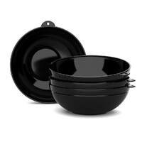 ClipCroc® Bowl Set (pack of 4). ‘Clip-together’ Crockery. - BLACK