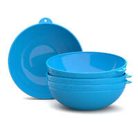 ClipCroc® Bowl Set (pack of 4). ‘Clip-together’ Crockery. [COLOUR: BLUE]