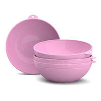 ClipCroc® Bowl Set (pack of 4). ‘Clip-together’ Crockery. [COLOUR: PINK]