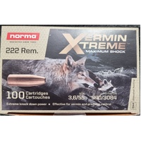 NORMA - 222 Rem 55gr Vermin Xtreme HP 100 Pack