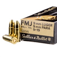 SELLIER & BELLOT AMMO - 9MM LUGER 115gr FMJ