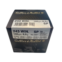 SELLIER & BELLOT AMMO - 243WIN. 100gr SP 50 BULK PACK