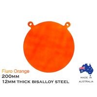 Steel Gong - 200mm - Fluro Orange/WHITE - Bisalloy 500 steel