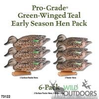 GHG - PRO-GRADE GREEN-WINGED TEAL/DUCK DECOYS - 6 Hen Pack