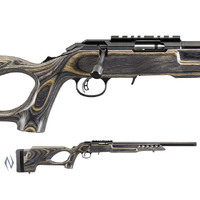 RUGER AMERICAN RIMFIRE 22LR LAMINATED THUMBHOLE TARGET BLUED