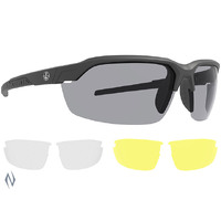 LEUPOLD SUNGLASSES TRACER MATTE BLACK SHADOW GREY INC YELLOW & CLEAR LENSES