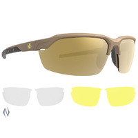LEUPOLD SUNGLASSES TRACER SHADOW TAN BRONZE MIRROR INC YELLOW & CLEAR LENSES
