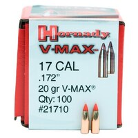 17 CAL .172 20 GR V-MAX - HORNADY RIFLE PROJECTILES