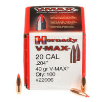 20 CAL .204 40 GR V-MAX  - HORNADY RIFLE PROJECTILES