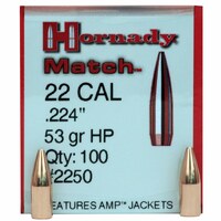 22 CAL .224 53 GR HP MATCH - HORNADY RIFLE PROJECTILES