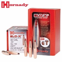 30 CAL .308 212 GR ELD-X - HORNADY RIFLE PROJECTILES - 100 PK