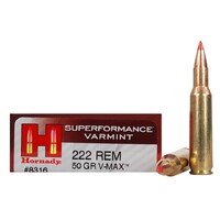 HORNADY AMMO - 222 REM 50 GR VMAX SPF - 20 PK