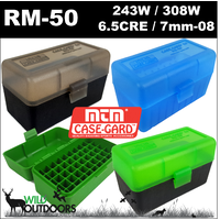 MTM CASE-GARD RM-50 Rifle Ammo Box Black/Clear Green