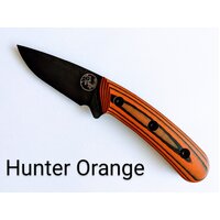 TASSIE TIGER KNIVES - BLACK Cerakote - ORANGE G10 HANDLE - FIXED BLADE KNIFE - TTKAUSO