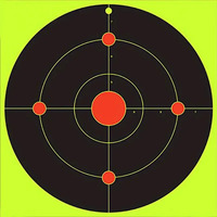 SPLATTER STICKER TARGET - ROUND w/ MULTI BULLSEYES - 7.5" X 7.5" - 10pk